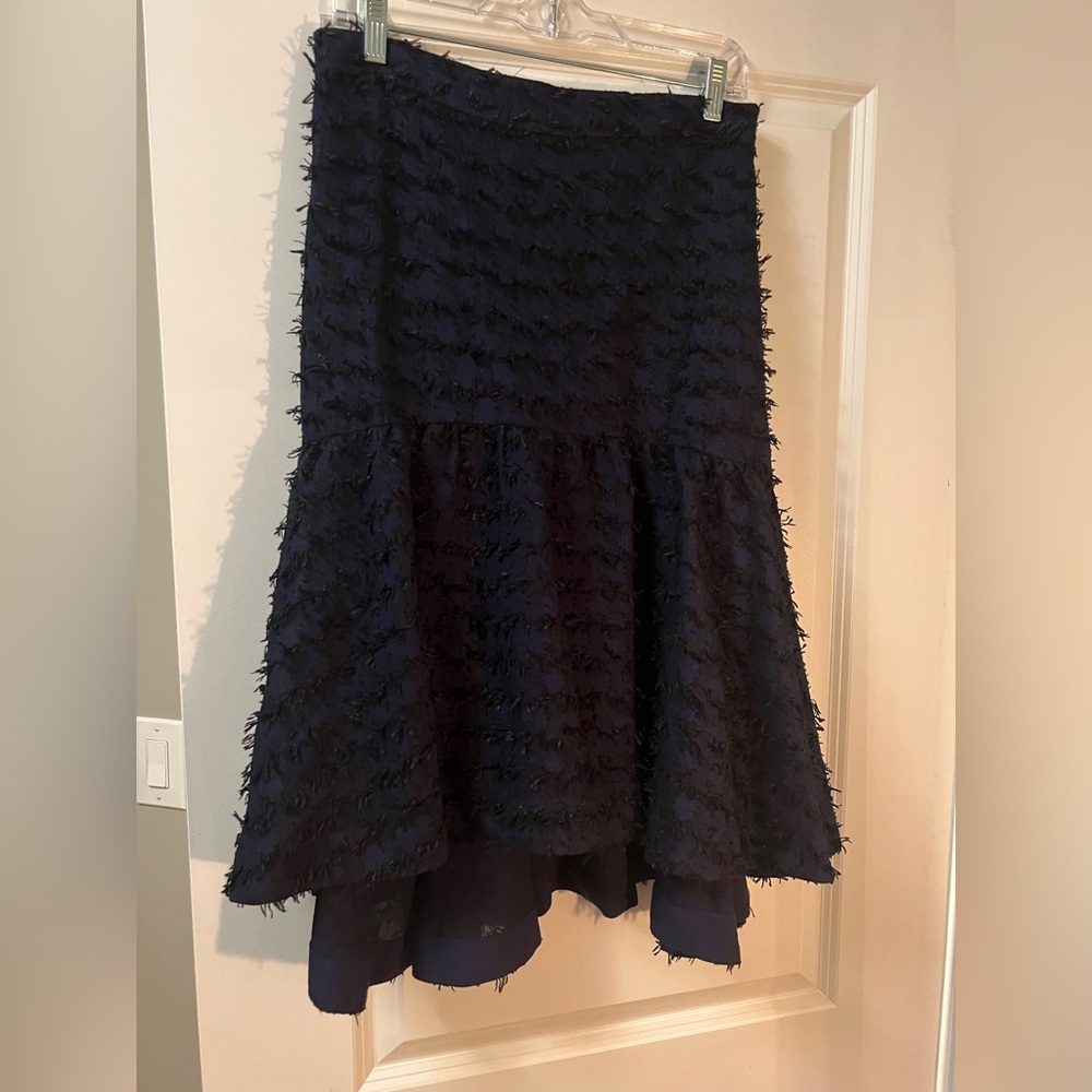 Maeve by Anthropologie Navy Skirt with Black Detail